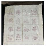 Hand Stitched Animal Redwork Quilt