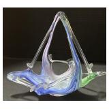 Murano Hand Blown Art Glass Stretch Basket.