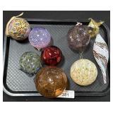 Hand Blown Studio Glass Ornaments.