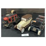 3 Michters Whiskey Decanters, Cars & Carriage.