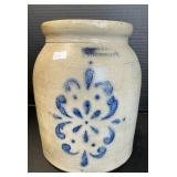 F.H. Cowden Harrisburg Blue Stoneware Crock.