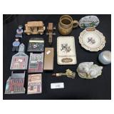 Hand Made Wood Buildings, Souvenir Dishes.