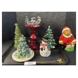 Christmas Tree Statues, Candle Holders.