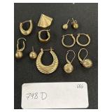 14K Gold Hoop & Stud Earrings.