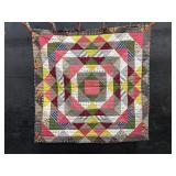 Hand Stitched Geometric Scrappy Baby Patch Quilt.