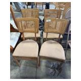 (4) Vtg Stakmore Cane-Back Wooden Folding Chairs.