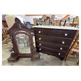 Antique 19C Victorian Walnut Marble-Top Dresser.