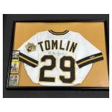 Autographed Randy Tomlin Pirates Jersey.