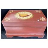 Folk Art Peafowl Painted Chest.