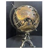 Mixed Metal Globe Sculpture.