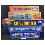 4 Sunoco Trucks. Tanker, Fire Truck, Car Carrier.