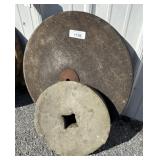 (2) Antique Stone Grinding Wheels/Millstones.