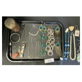 Costume Jewelry, Adv. Pencil, Jar, Keychains.