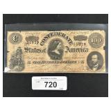 1864 Confederate States America Richmond $5 Note