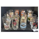 Large Lot Of Character Glasses.