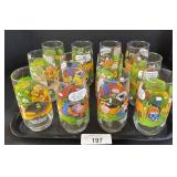 12 McDonalds Peanuts Character Glasses.