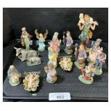 Italian, Chalkware Nativity Set.