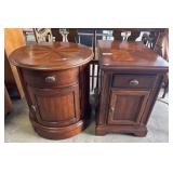 Universal Furniture Inlayed Mahogany End Tables.