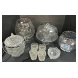 EAPG Glass, Blown Glass Bowl, Cake Stand.