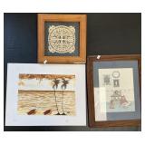 Scherenschnitte Signed Watercolor & No. Print.