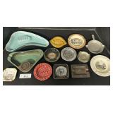 Lot Of Ceramic & Tin Souvenir Ash Trays.