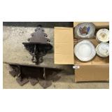 Vintage Wooden Shelves, Plates/Dishes.