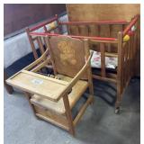 Vtg Potty Chair & Crib.