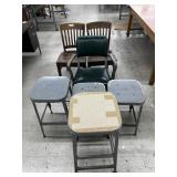 4 Stools, 2 Chairs, Office Chair.*