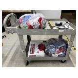 Plastic Rolling Cart and Contents.*