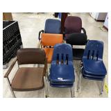 6 Stack-able Chairs, 4 Office Chairs.*
