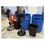 2 Fans, Plastic Barrels, and Cones.*