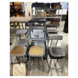 Metal Stools and Rolling Cart.*