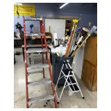 Ladder and Cleaning Supplies.*