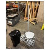 Metal Organizing Rack and Trash Cans.*