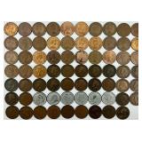 69 1900-1950 British Pennies.