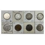 8 90% Silver German 5 Reichsmark Coins.