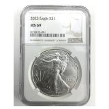 NGC MS 69 Fine Silver 2023 Eagle $1.