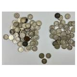 113 90% Silver Mercury & Roosevelt Dimes.