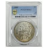 PCGS 90% Silver 1889 Morgan Dollar.
