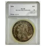 SEGS AU-58 1800 Draped Bust Salvaged Dollar.