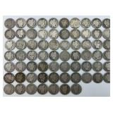 67 90% Silver 1898-1916 Barber Dimes.