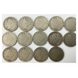 14 1899-1912 Liberty Head Nickels.