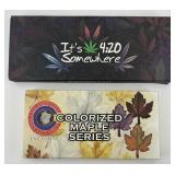 Silver Colorized Maple and Cannabis Leaf Sets.