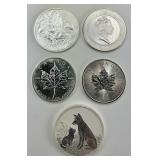 5 1-2 Troy Oz Fine Silver Rounds.