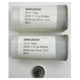1/10 Oz 2025 British Britannia Silver Coins.
