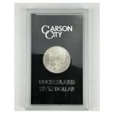 Carson City Uncirculated 1884 Morgan Dollar.