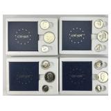 4 1976 U.Sl Bicentennial Silver Proof Sets.