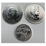 3 1/2-1 Troy Oz Fine Silver Rounds.