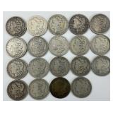 19 90% Silver 1879-1891 Morgan Dollars.