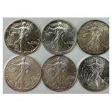 6 1 Troy Oz. Fine Silver American Eagle $1.